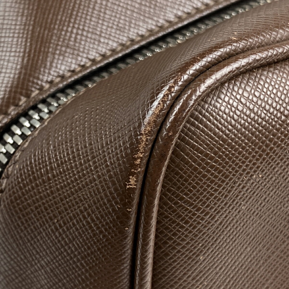 Prada Logo Handbag Saffiano Leather Brown - Picture 3 of 7